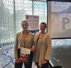 Anastasiia Shevchenko and NWMF Integration and Welfare Officer Gaëlle Gormley