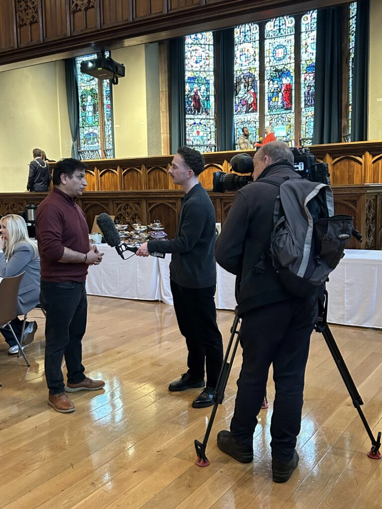 Dr Mukesh Chugh being interviewed by UTV about the charter.