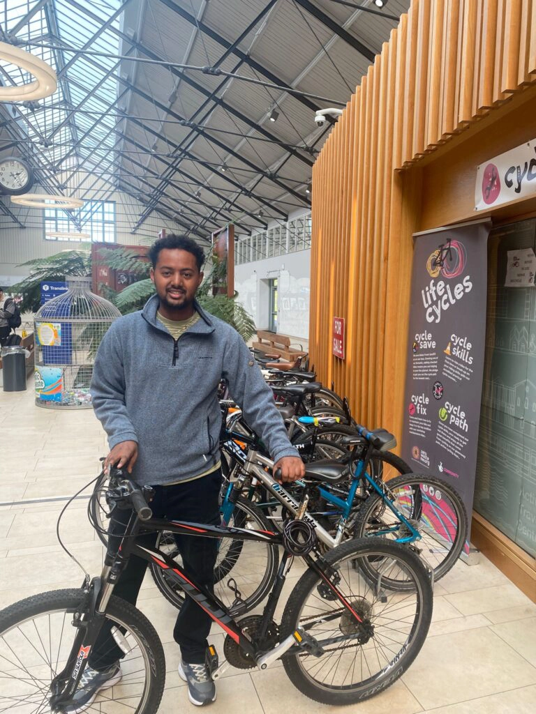 Mohammed with a stylish bike