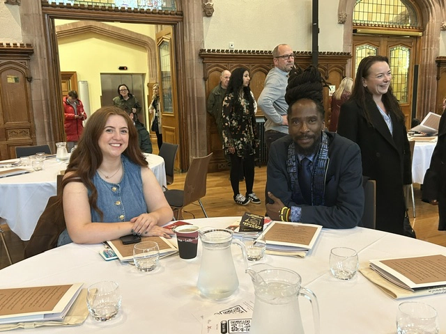Shannon Doherty of the Committee on the Administration of Justice and Takura Makoni of African and Caribbean Support Organisation Northern Ireland.
