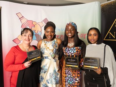 Helen-Warby-Inioluwa-Olaosebikan-and-Kowther-Osman-with-the-commendations-they-collected-at-the-Advancing-Race-Equality-Awards.-With-them-is-our-CEO-Lilian-Seenoi-Barr.j